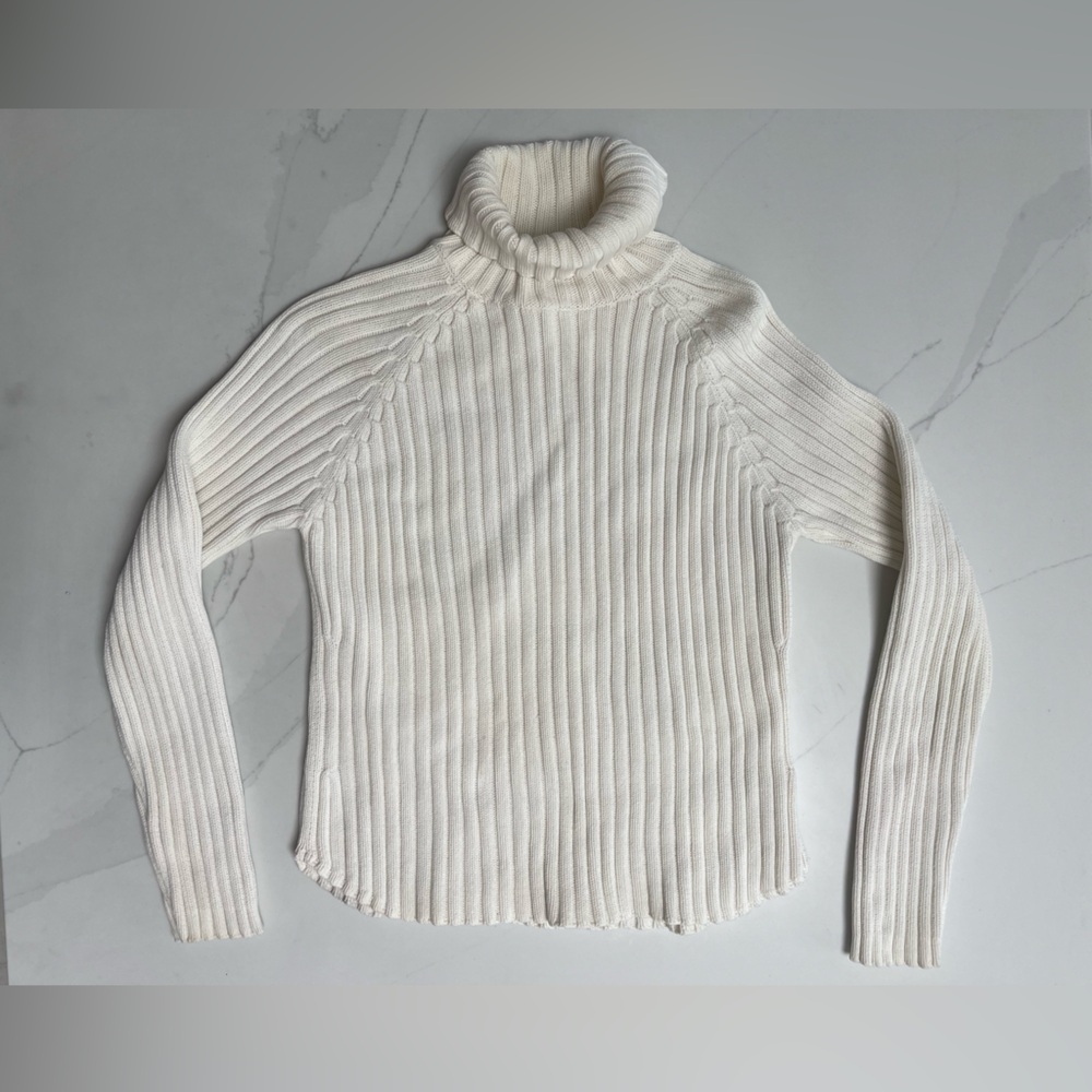 Vintage Gap Thick Ribbed Turtleneck Sweater Holiday 2002 Y2K Minimalist Basic